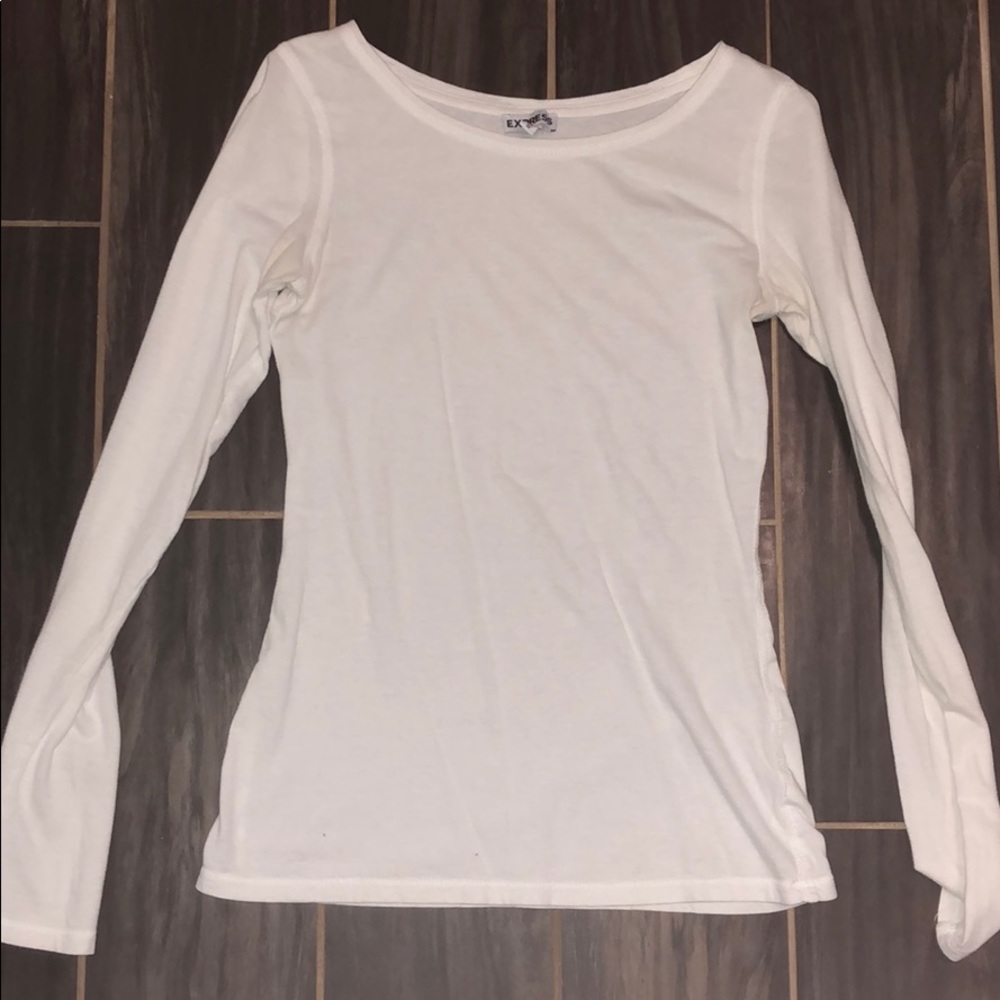 EXPRESS plain white long sleeved t-shirt